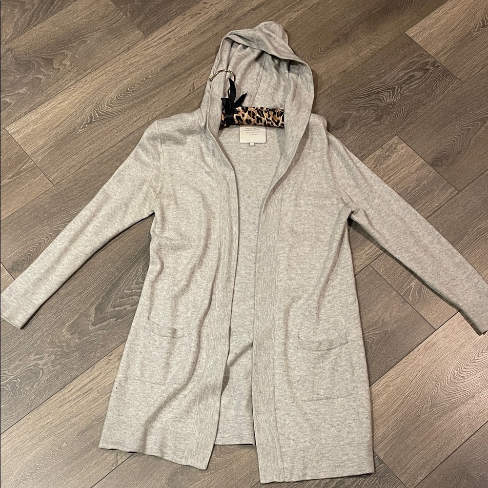 Cashmere Gray Hooded Cardigan
